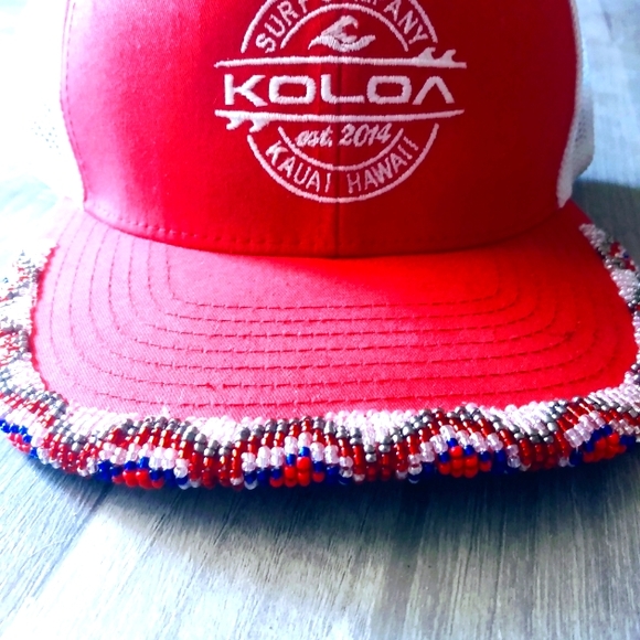 Hand Beaded KOLOA Surf Company FlexFit - Picture 2 of 8